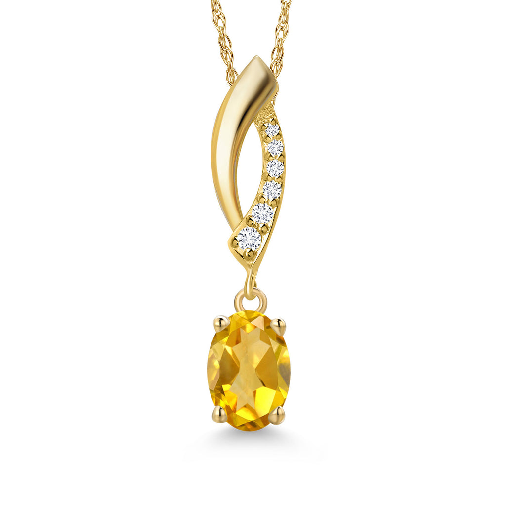Citrine - November_Pendant in 14K Yellow Gold