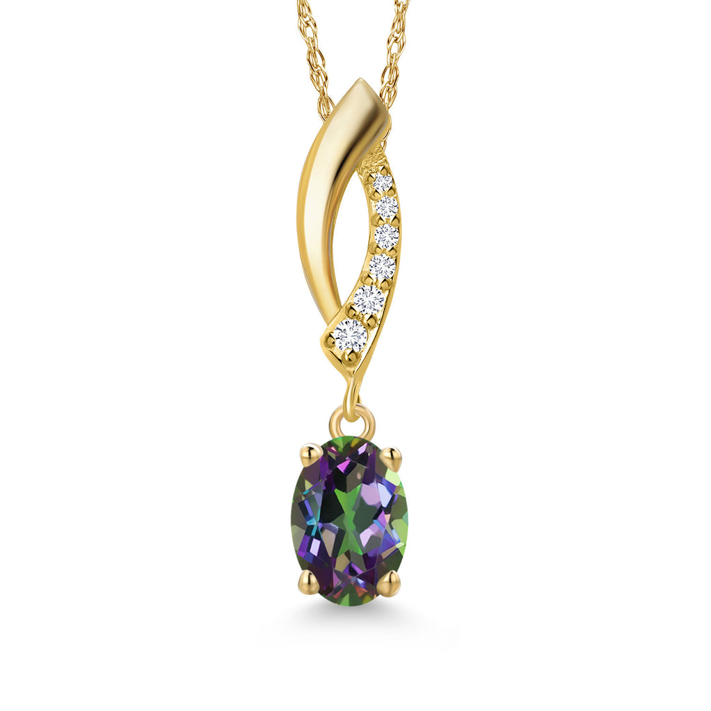 Green Mystic Topaz_Pendant in 14K Yellow Gold