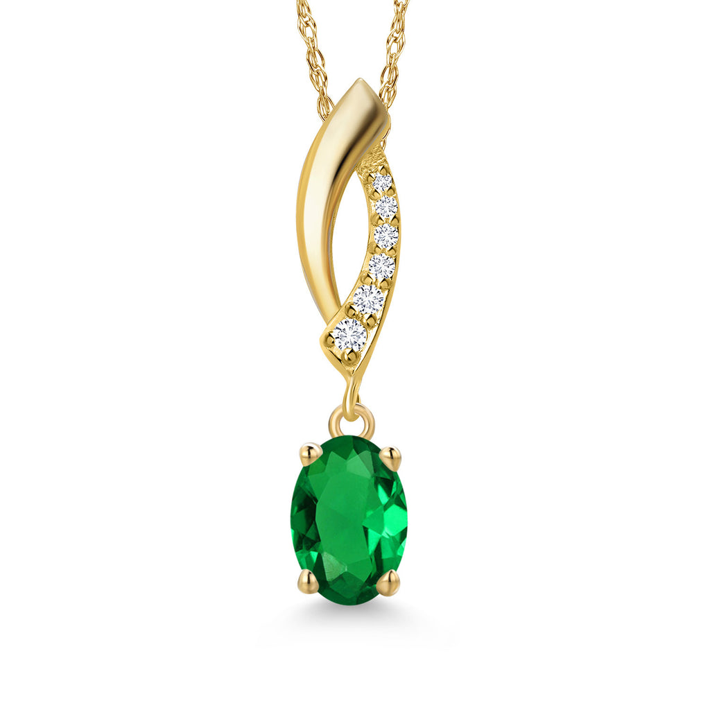 Nano Emerald - May_Pendant in 14K Yellow Gold