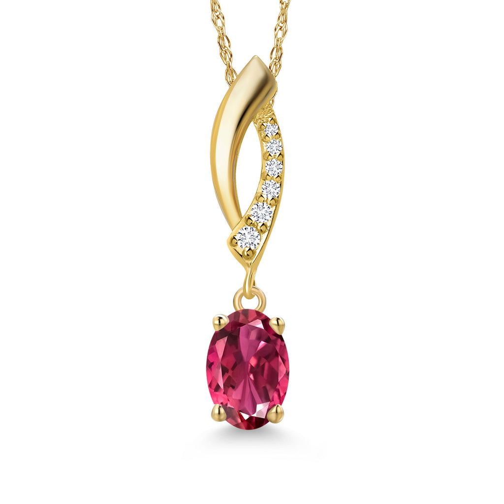 Pink Tourmaline - October_Pendant in 14K Yellow Gold