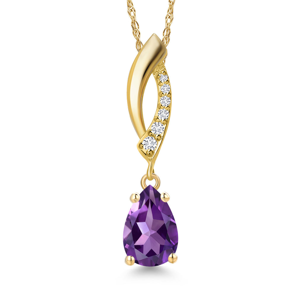 Amethyst - February_Pendant in 14K Yellow Gold
