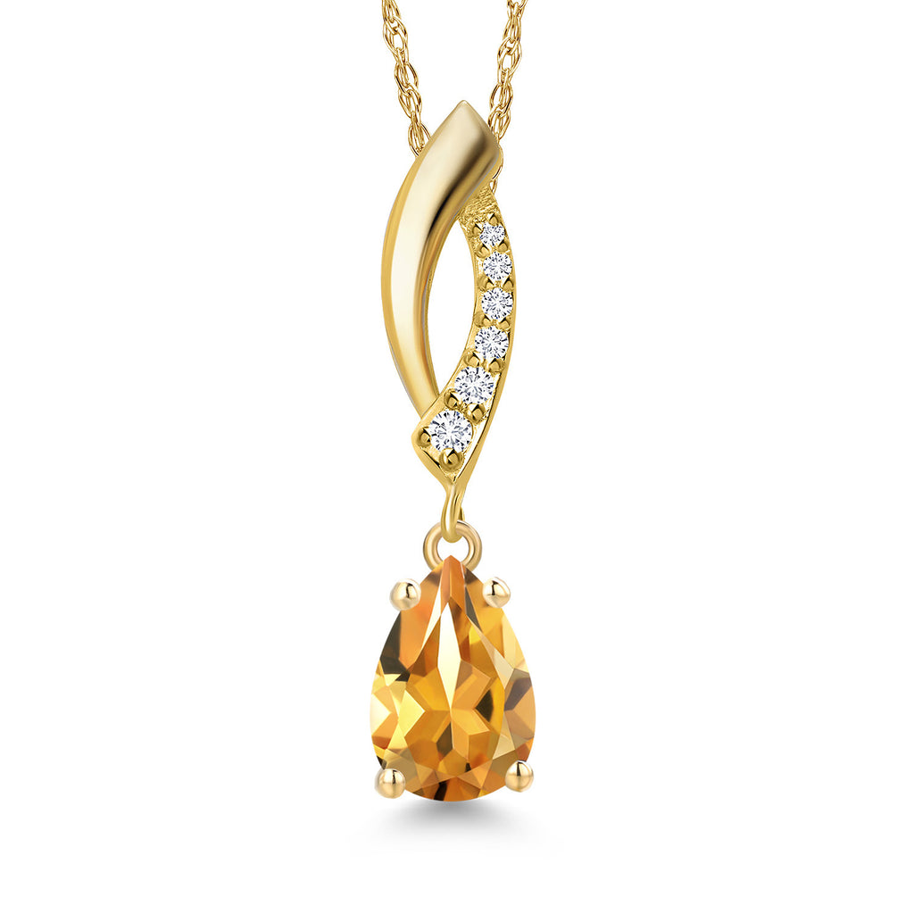 Citrine - November_Pendant in 14K Yellow Gold