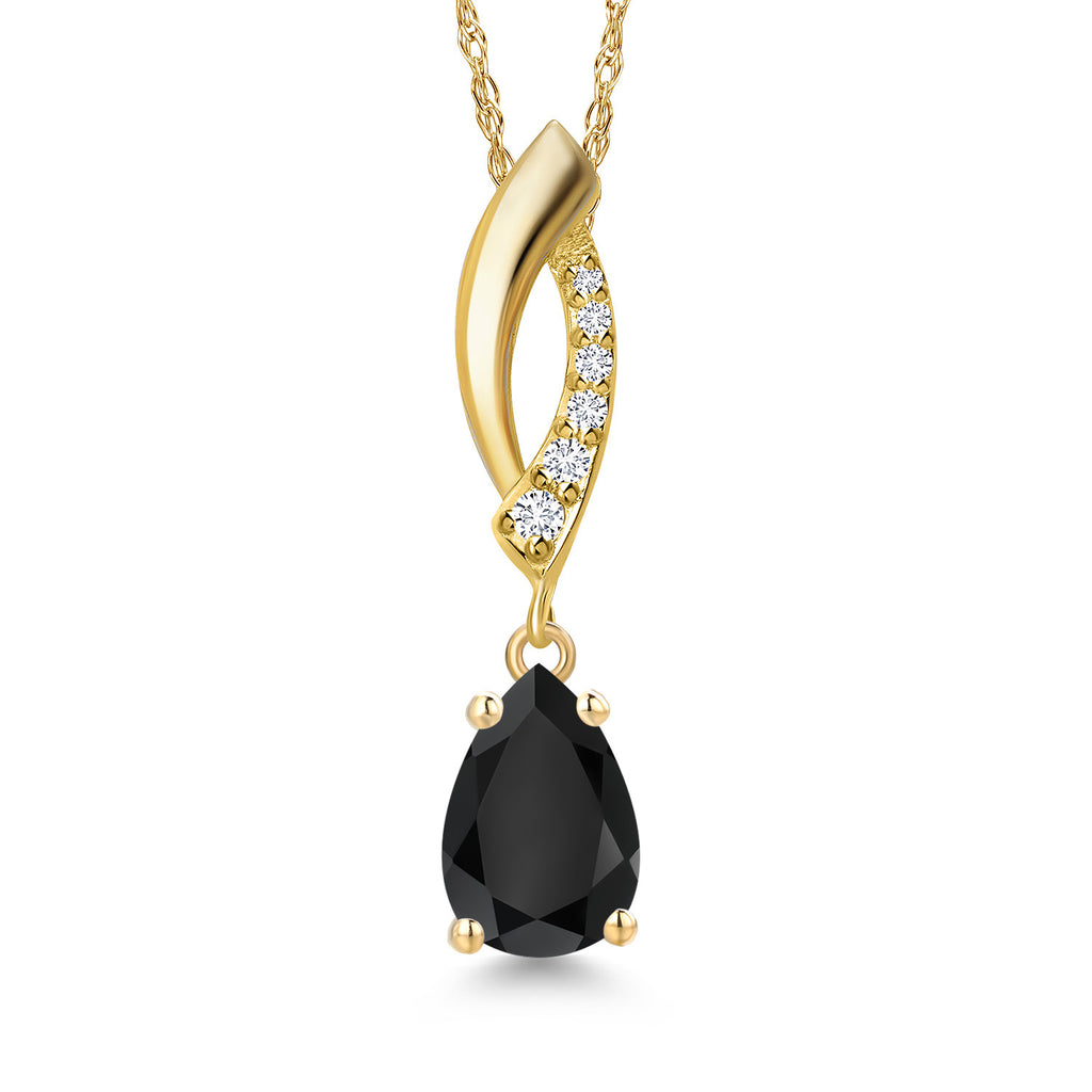 Onyx - December_Pendant in 14K Yellow Gold