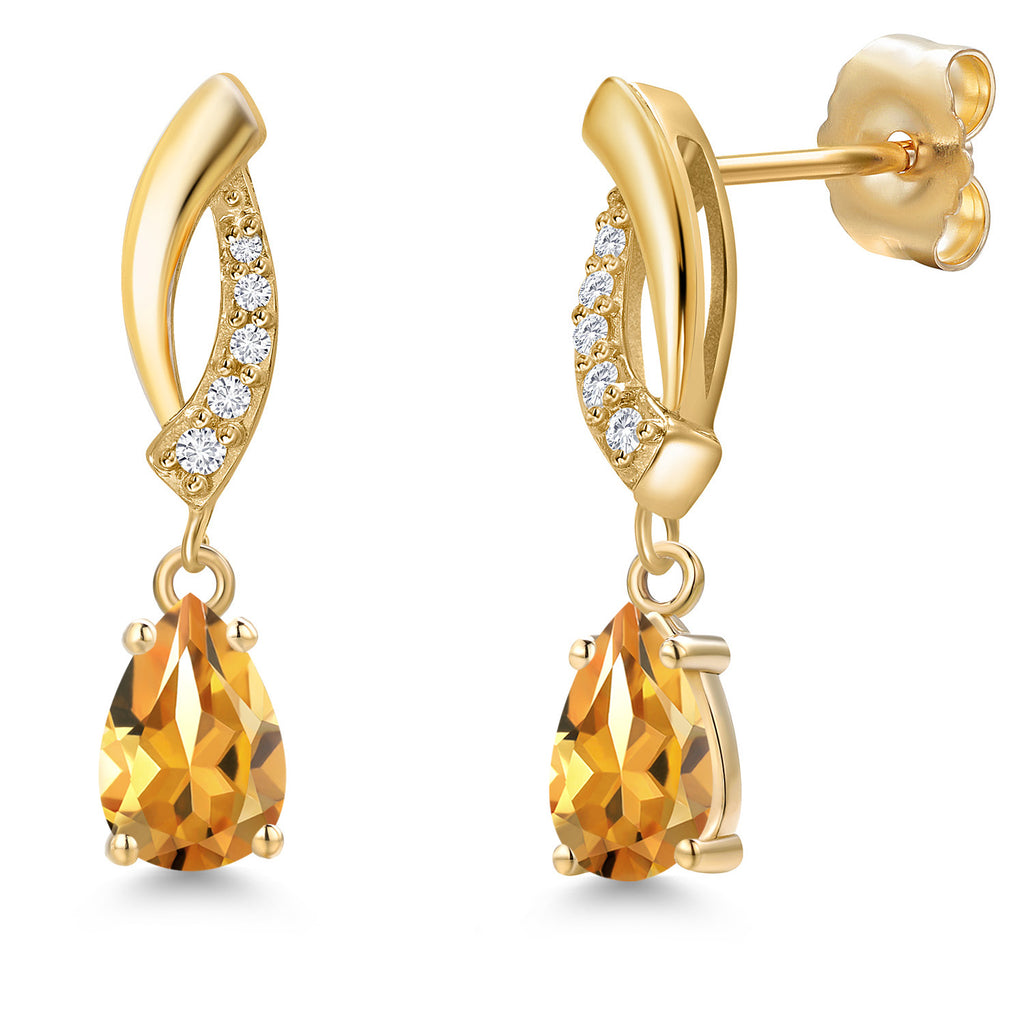 Citrine - November_Earrings in 14K Yellow Gold