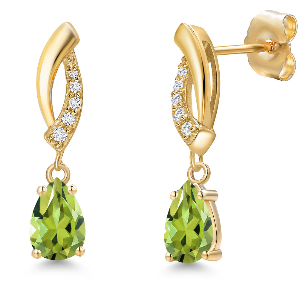 Peridot - August_Earrings in 14K Yellow Gold