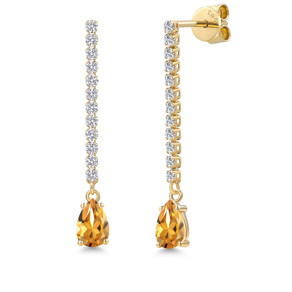Citrine - November_Earrings in 14K Yellow Gold