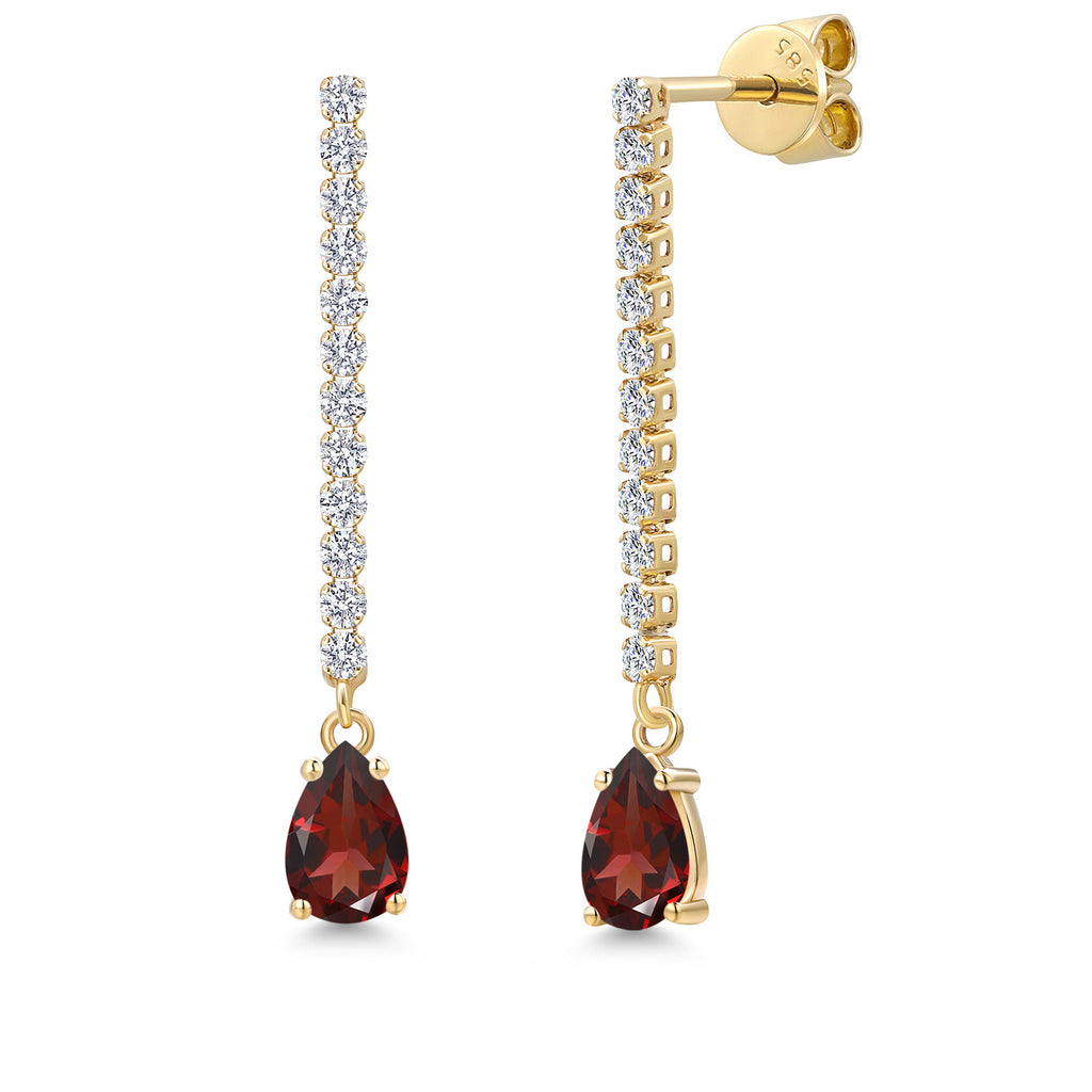 Garnet - January_Earrings in 14K Yellow Gold