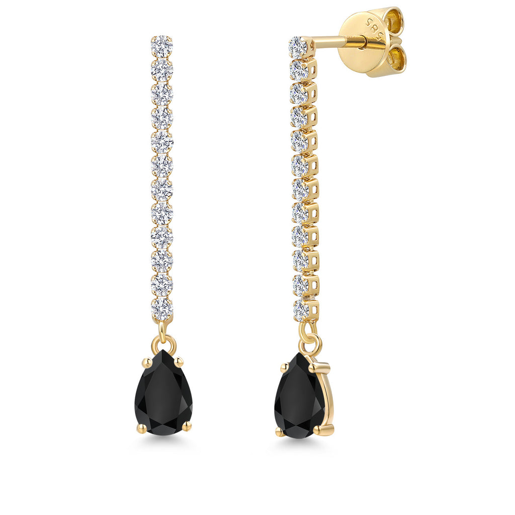 Onyx - December_Earrings in 14K Yellow Gold