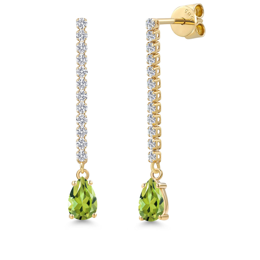 Peridot - August_Earrings in 14K Yellow Gold