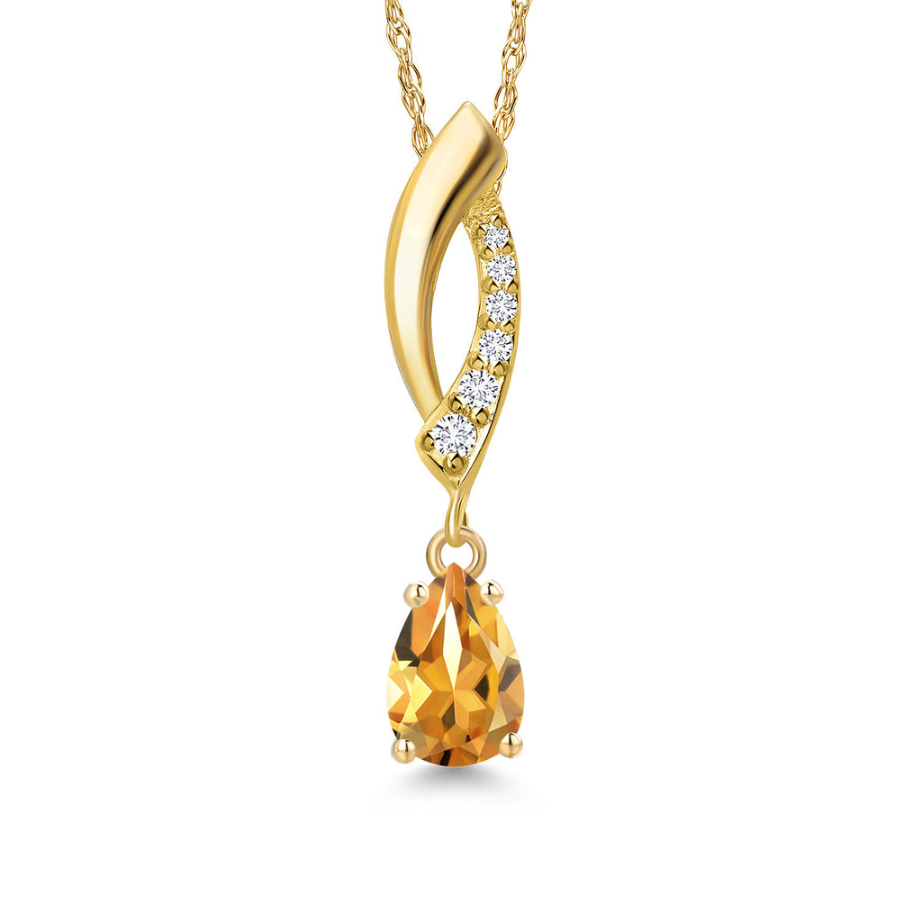Citrine - November_Pendant in 14K Yellow Gold