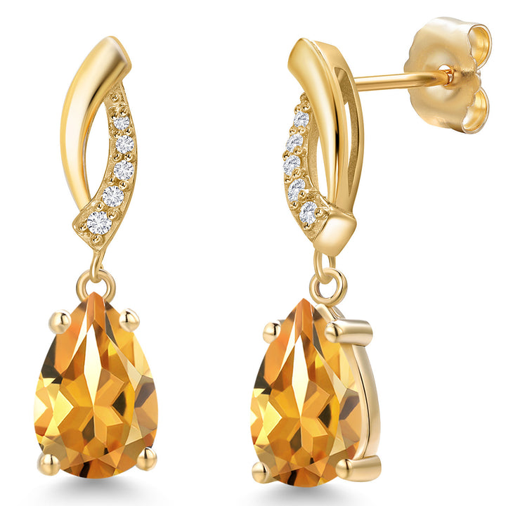 Citrine - November_Earrings in 14K Yellow Gold