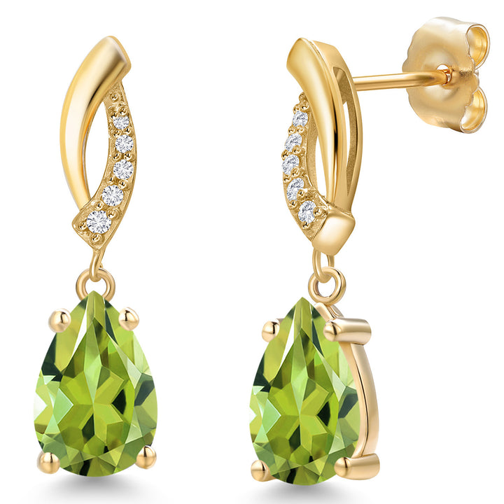 Peridot - August_Earrings in 14K Yellow Gold