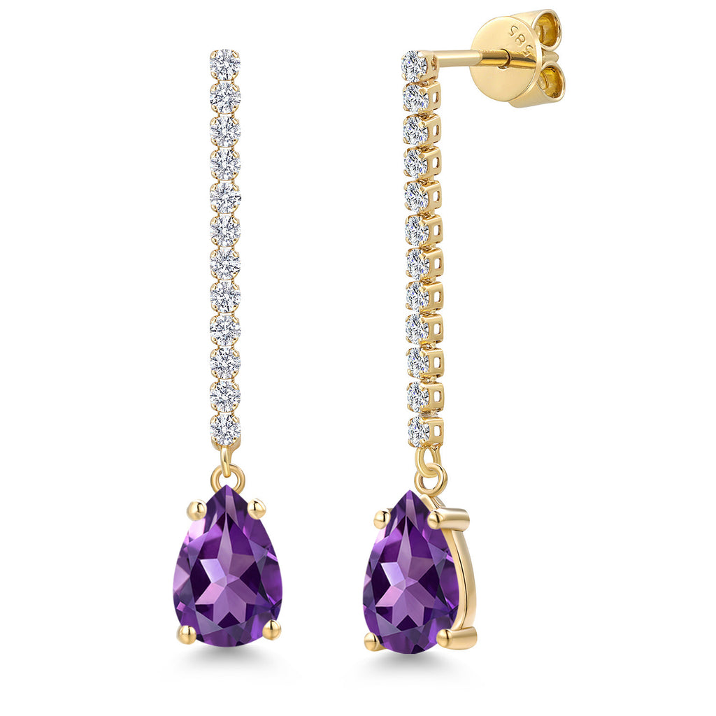 Amethyst - February_Earrings in 14K Yellow Gold
