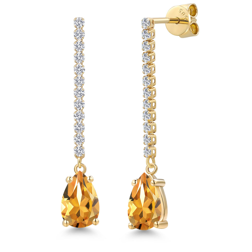 Citrine - November_Earrings in 14K Yellow Gold