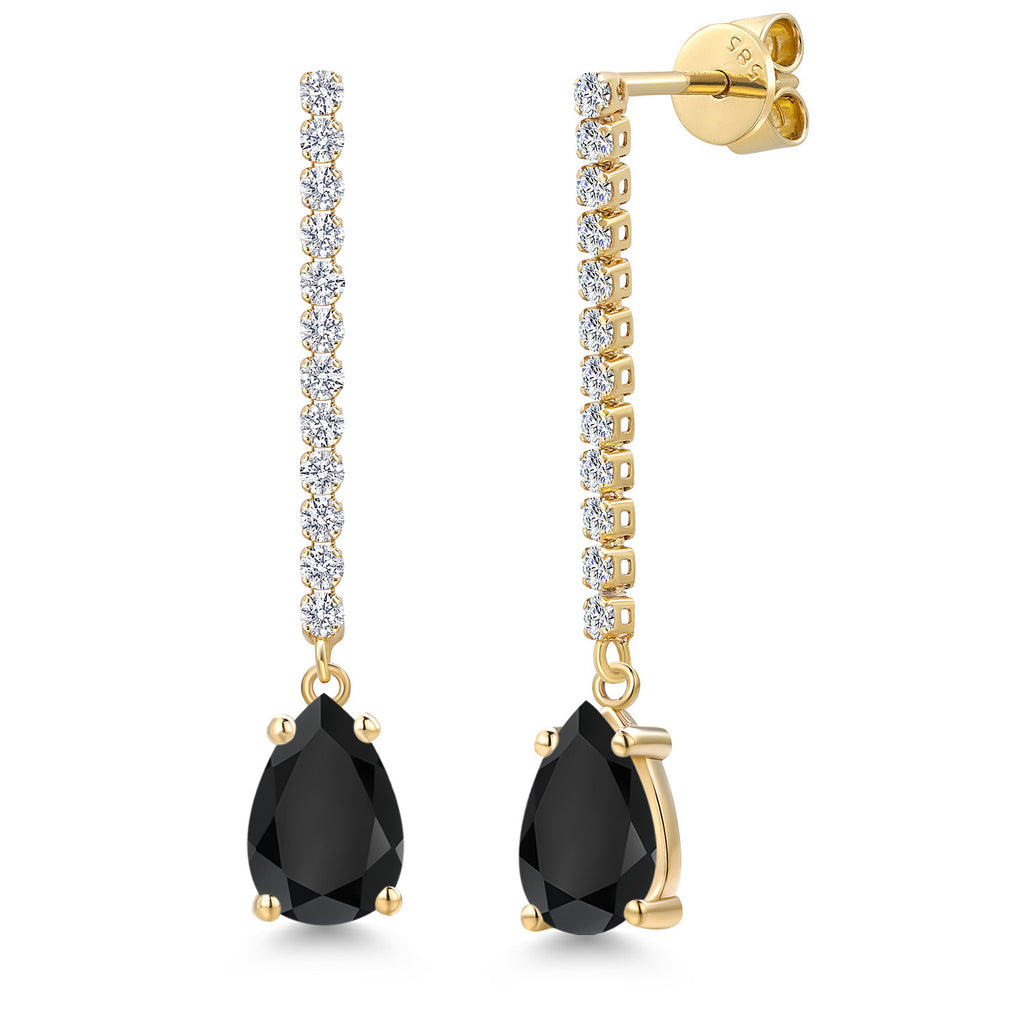 Onyx - December_Earrings in 14K Yellow Gold