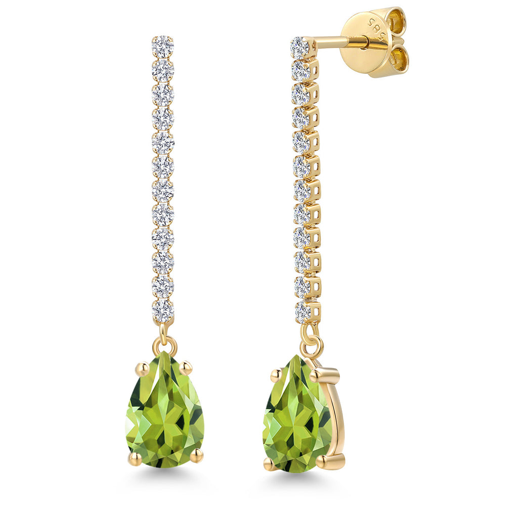 Peridot - August_Earrings in 14K Yellow Gold