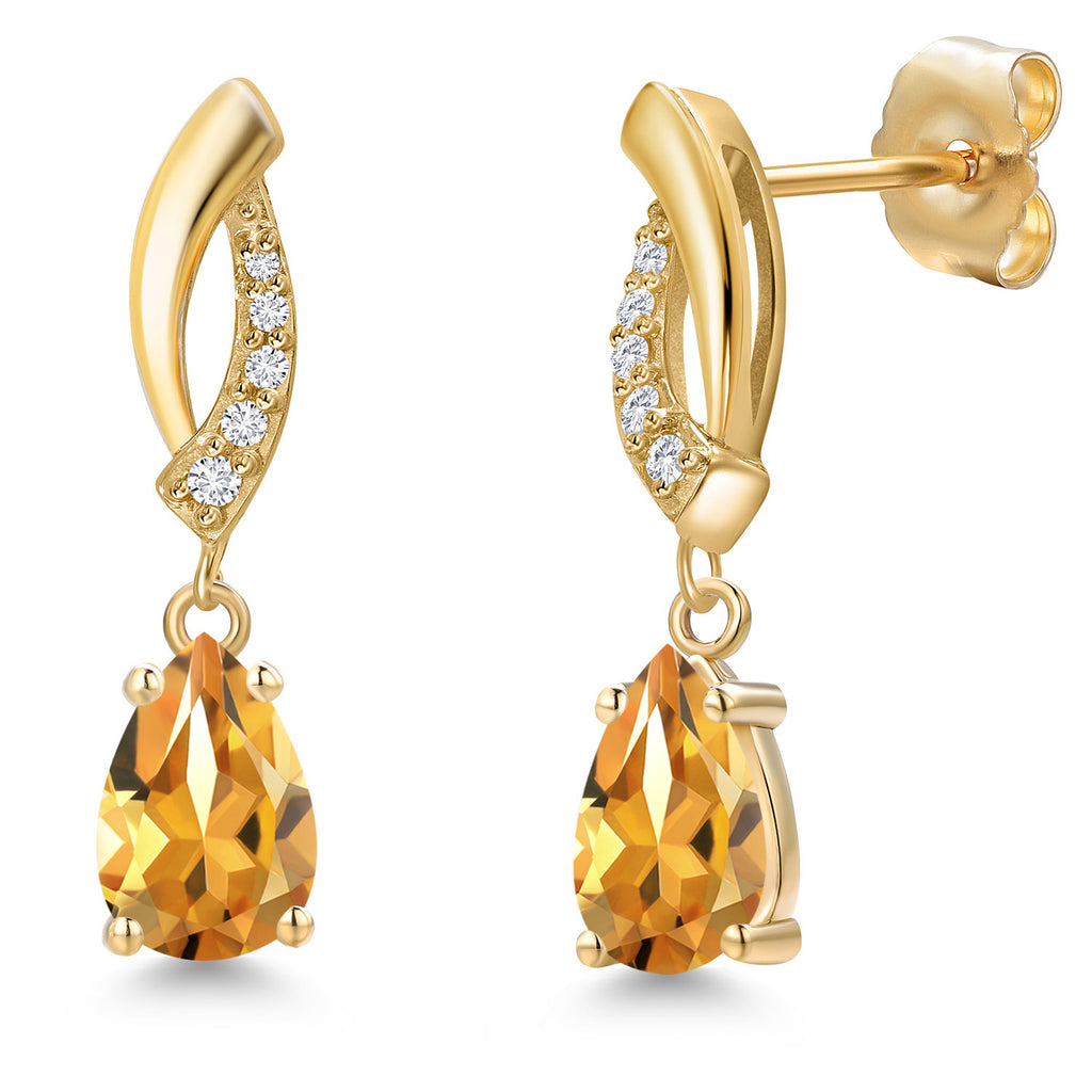 Citrine - November_Earrings in 14K Yellow Gold