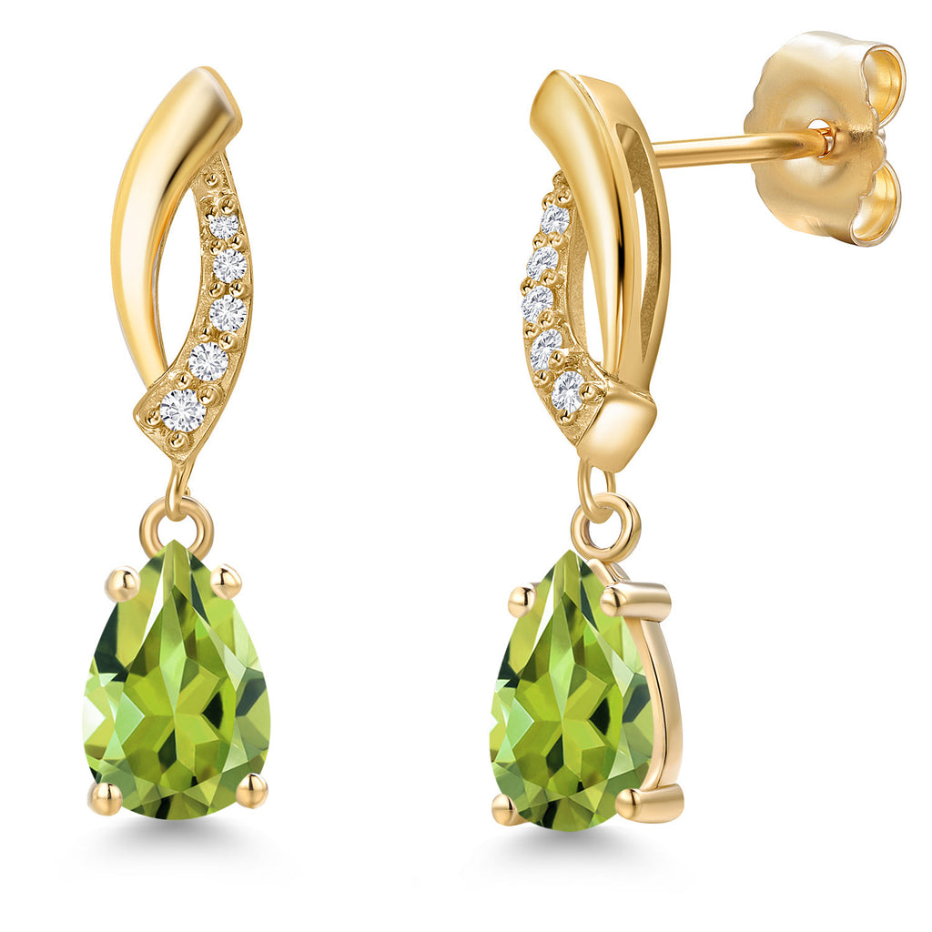 Peridot - August_Earrings in 14K Yellow Gold