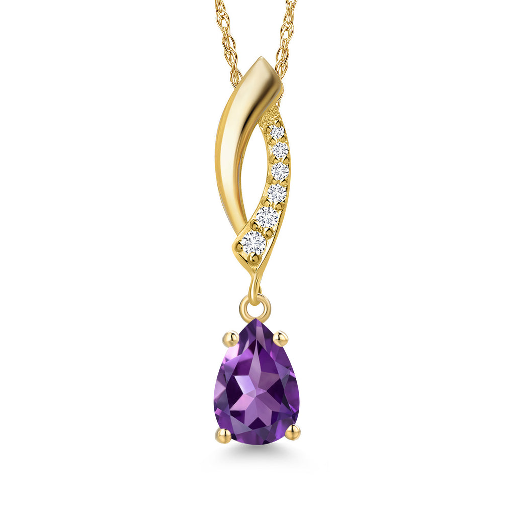 Amethyst - February_Pendant in 14K Yellow Gold