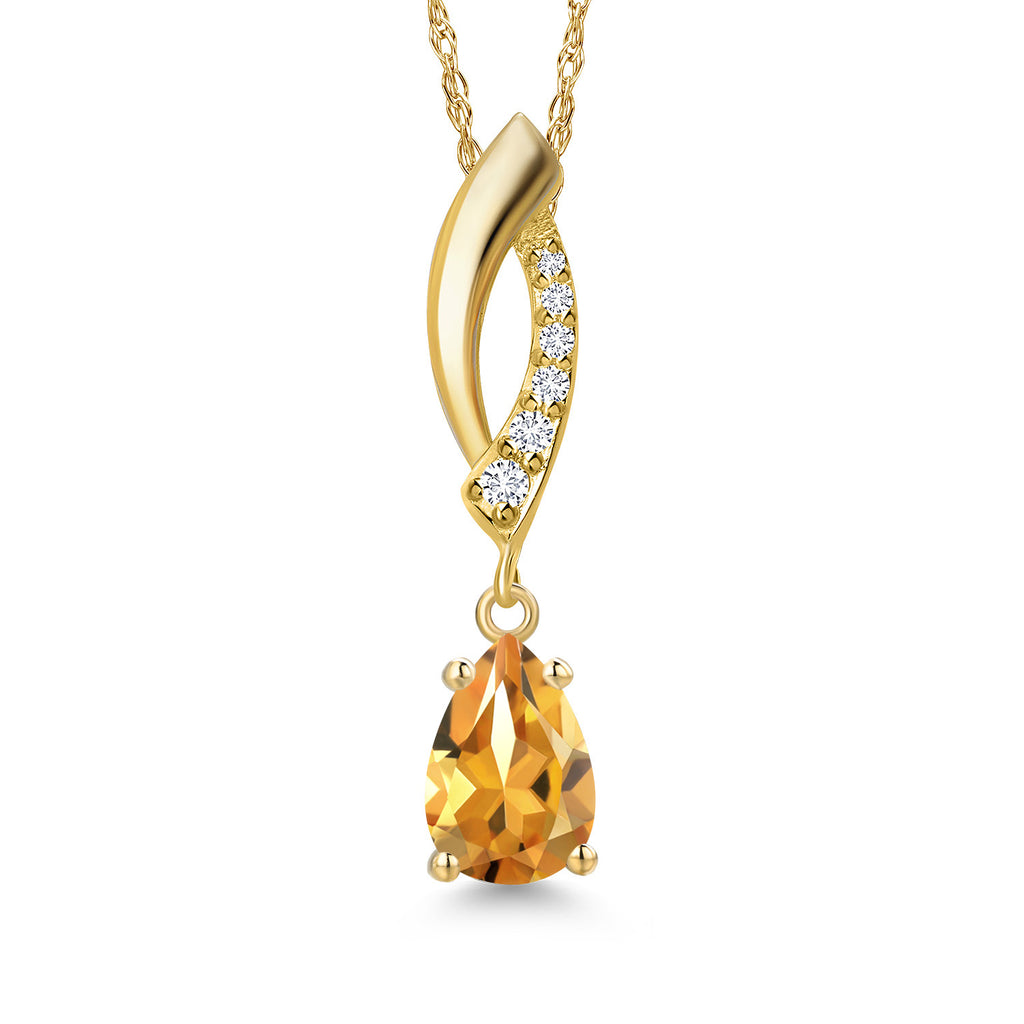 Citrine - November_Pendant in 14K Yellow Gold