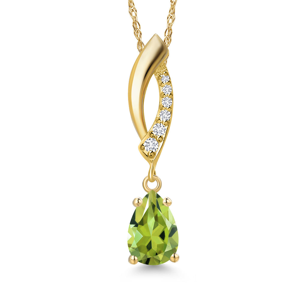 Peridot - August_Pendant in 14K Yellow Gold