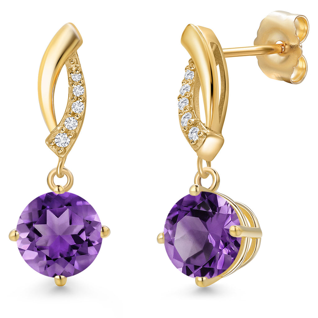 Amethyst - February_Earrings in 14K Yellow Gold