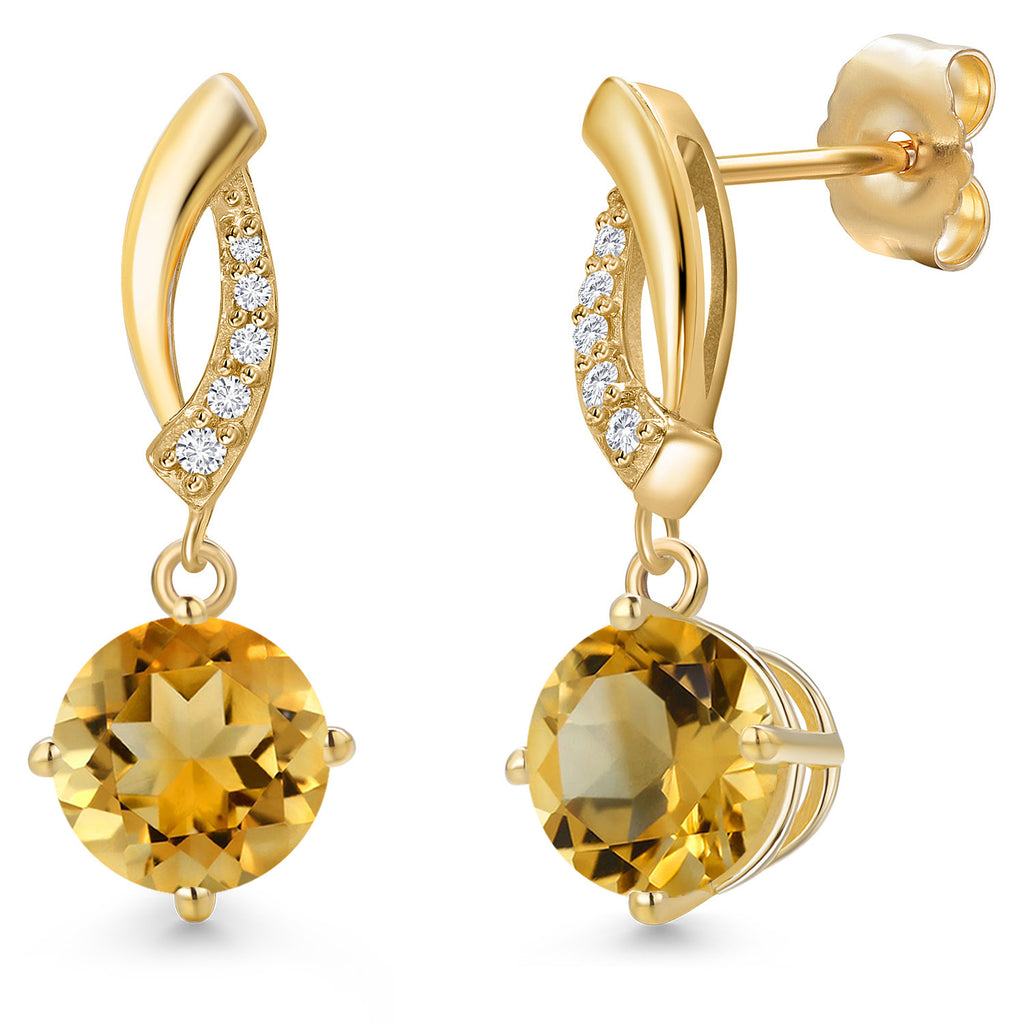 Citrine - November_Earrings in 14K Yellow Gold