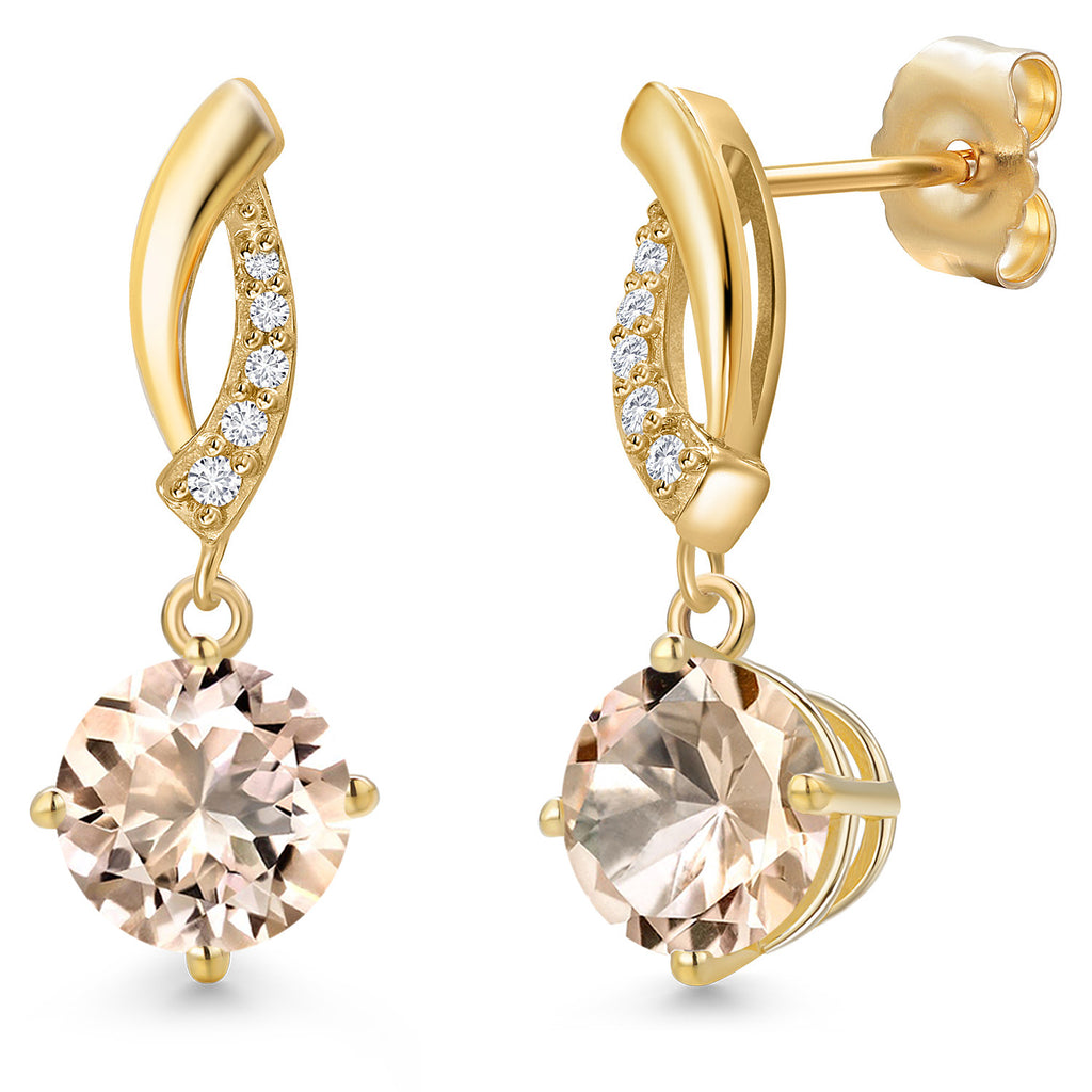 Morganite - October_Earrings in 14K Yellow Gold