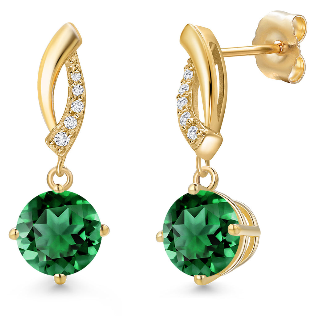 Nano Emerald - May_Earrings in 14K Yellow Gold