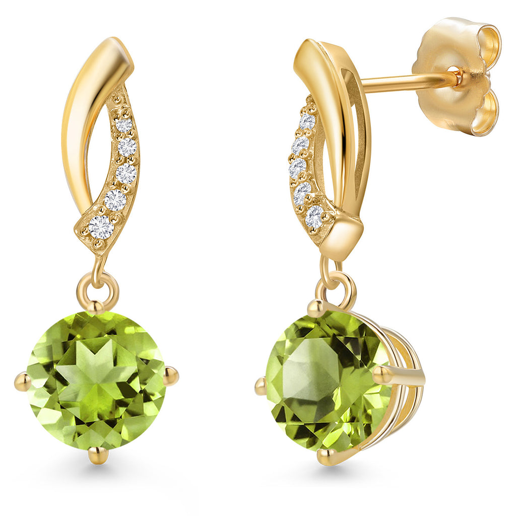 Peridot - August_Earrings in 14K Yellow Gold