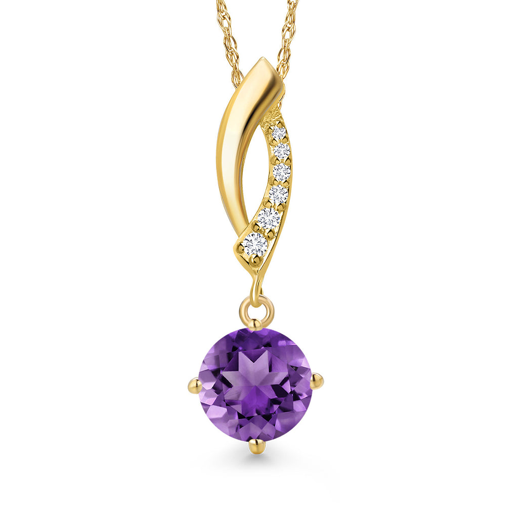 Amethyst - February_Pendant in 14K Yellow Gold
