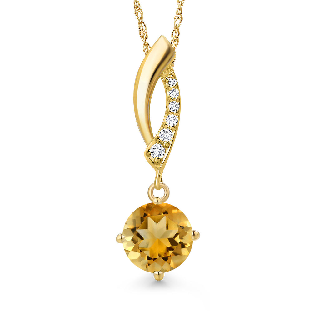 Citrine - November_Pendant in 14K Yellow Gold