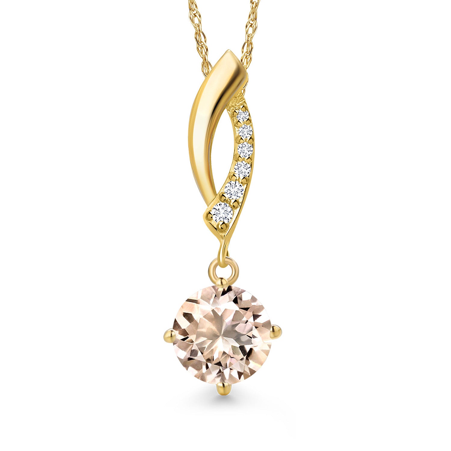 Morganite - October_Pendant in 14K Yellow Gold
