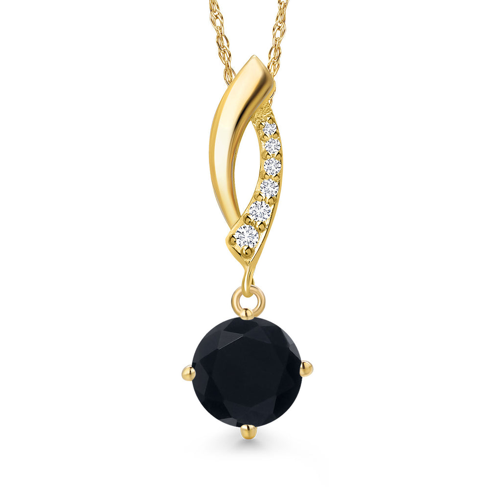Onyx - December_Pendant in 14K Yellow Gold