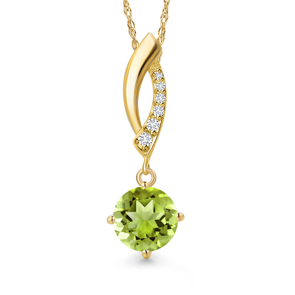 Peridot - August_Pendant in 14K Yellow Gold