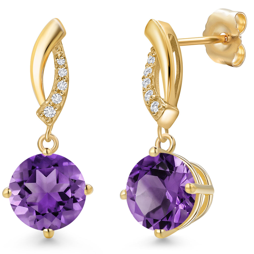 Amethyst - February_Earrings in 14K Yellow Gold
