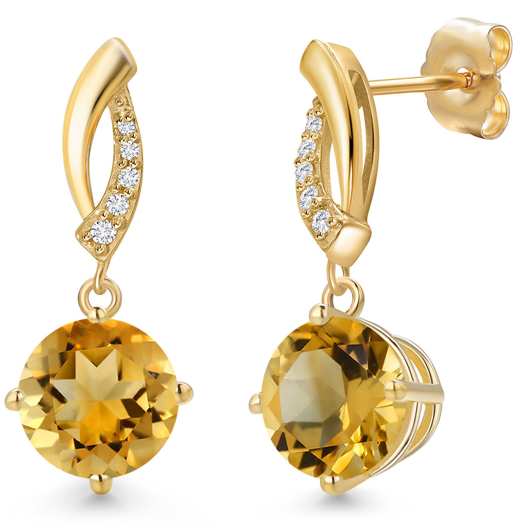 Citrine - November_Earrings in 14K Yellow Gold