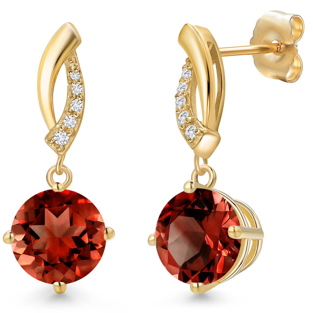 Garnet - January_Earrings in 14K Yellow Gold