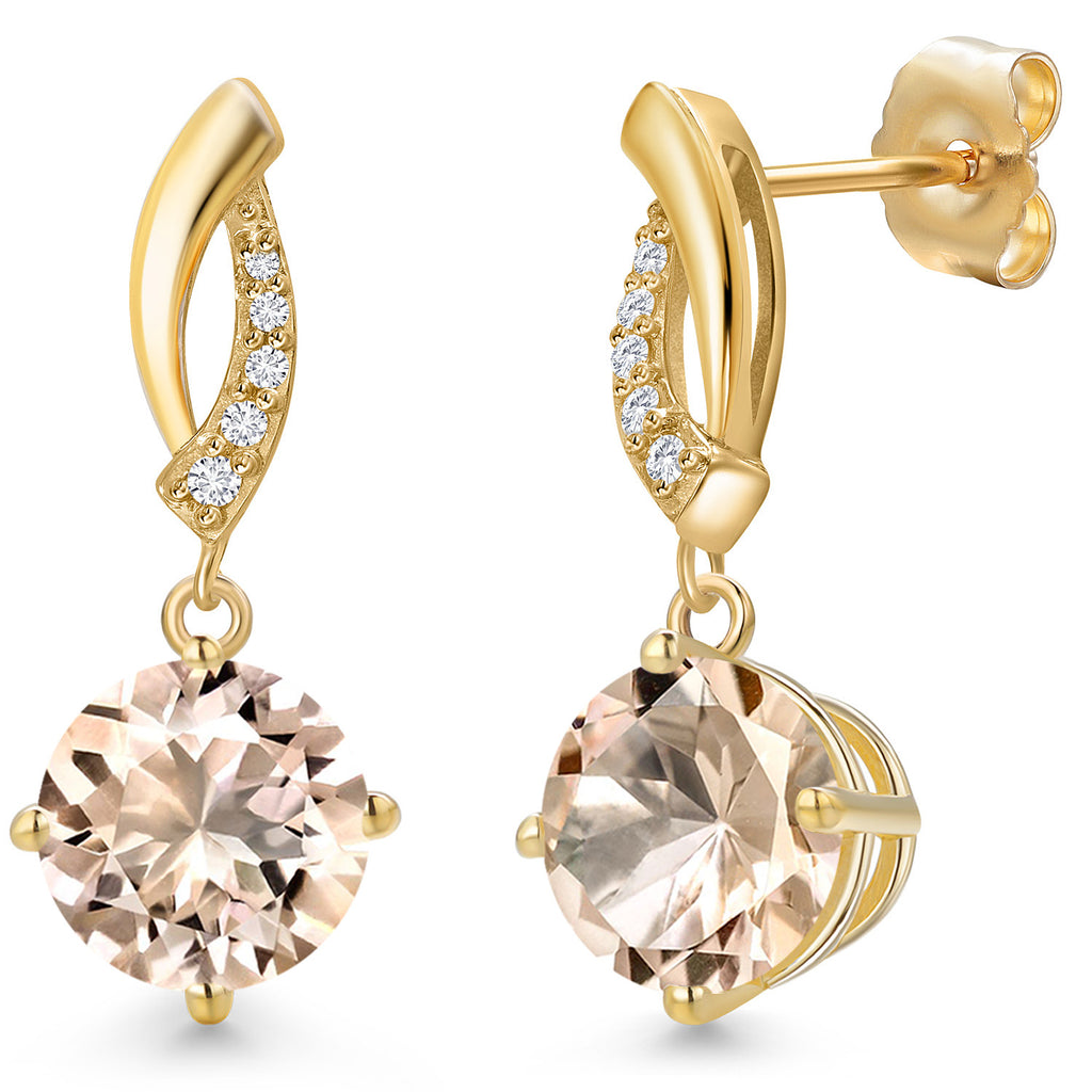 Morganite - October_Earrings in 14K Yellow Gold