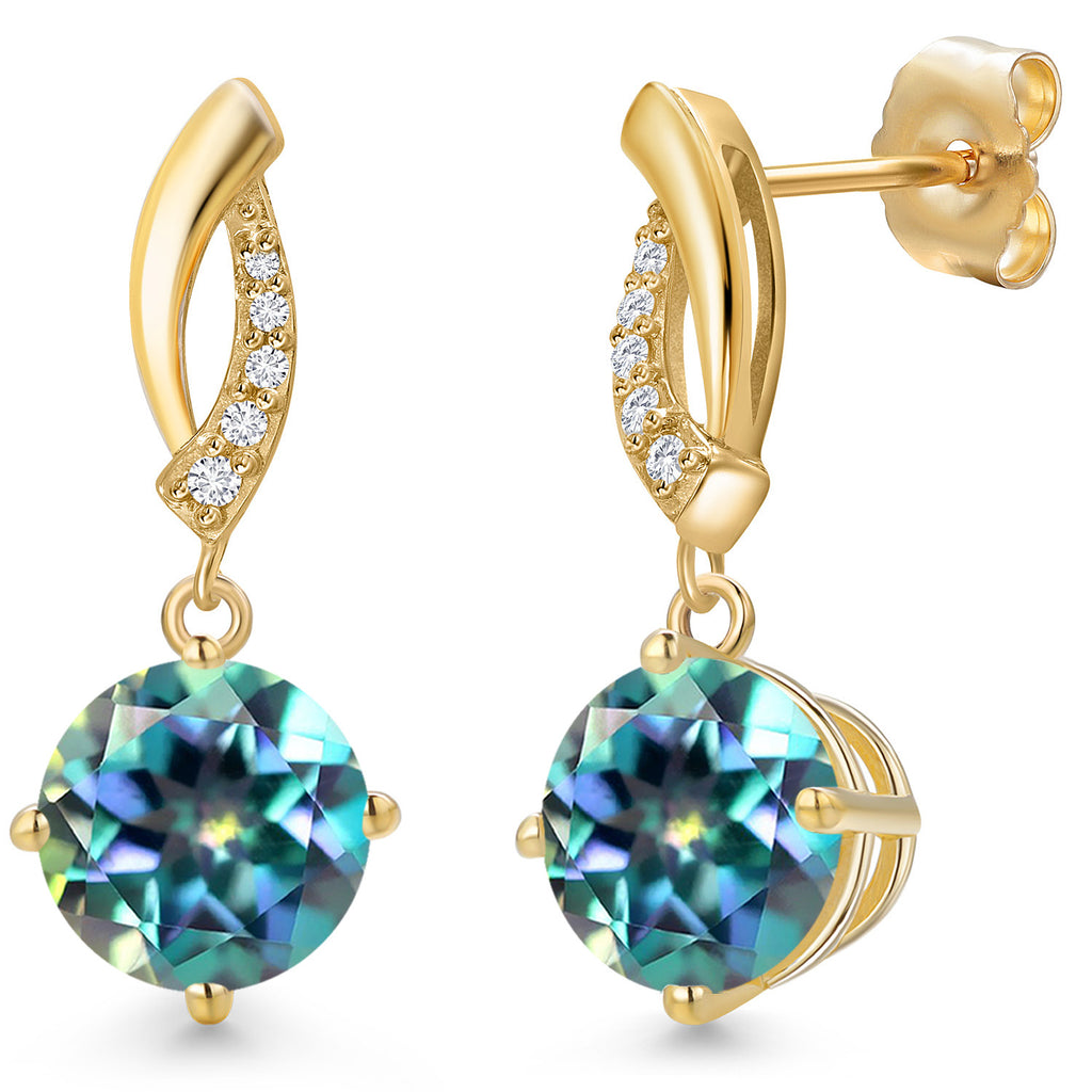 Millennium Blue Mystic Topaz_Earrings in 14K Yellow Gold