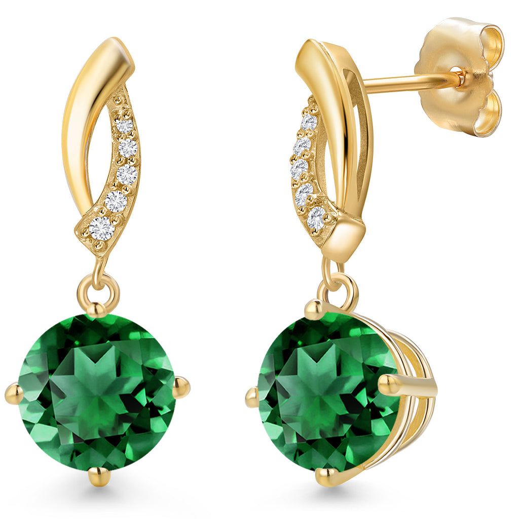 Nano Emerald - May_Earrings in 14K Yellow Gold