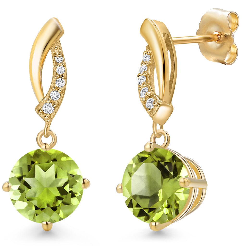 Peridot - August_Earrings in 14K Yellow Gold