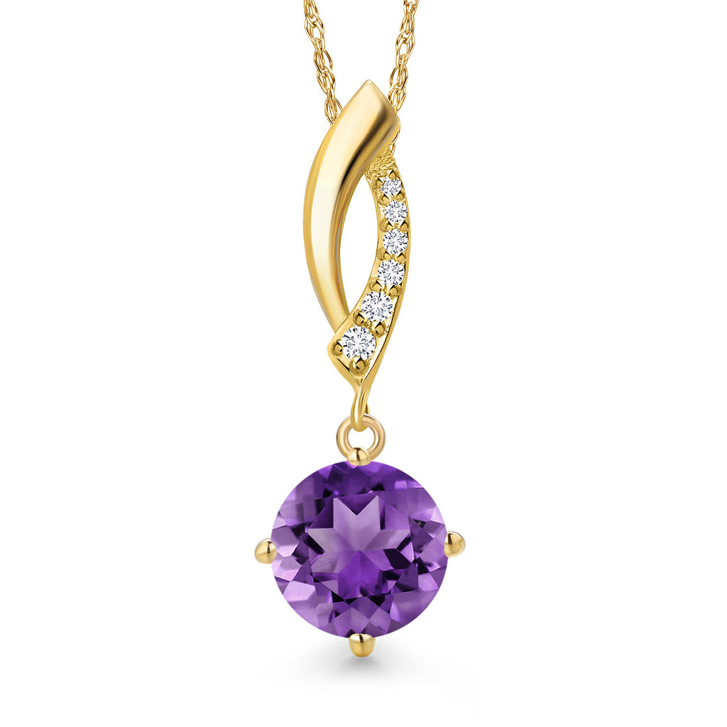 Amethyst - February_Pendant in 14K Yellow Gold