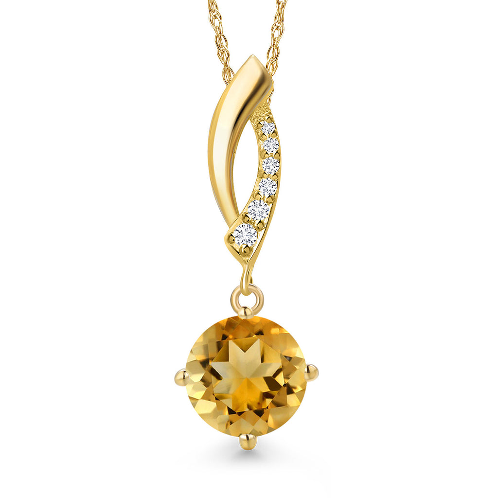 Citrine - November_Pendant in 14K Yellow Gold