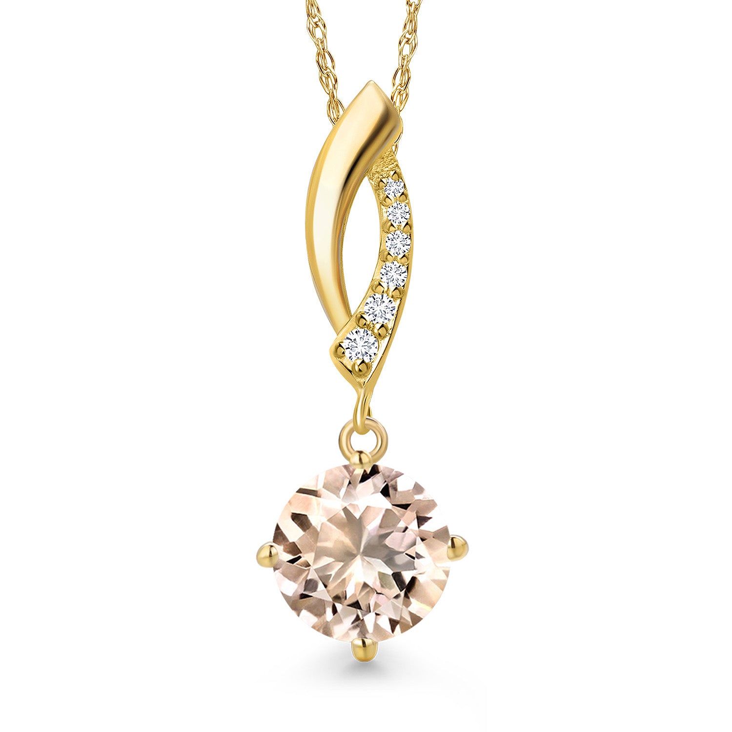 Morganite - October_Pendant in 14K Yellow Gold