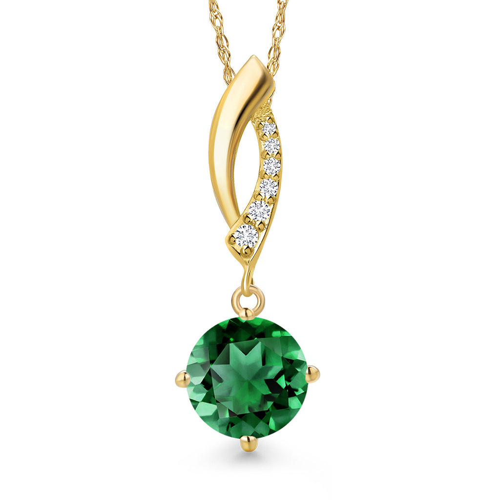 Nano Emerald - May_Pendant in 14K Yellow Gold