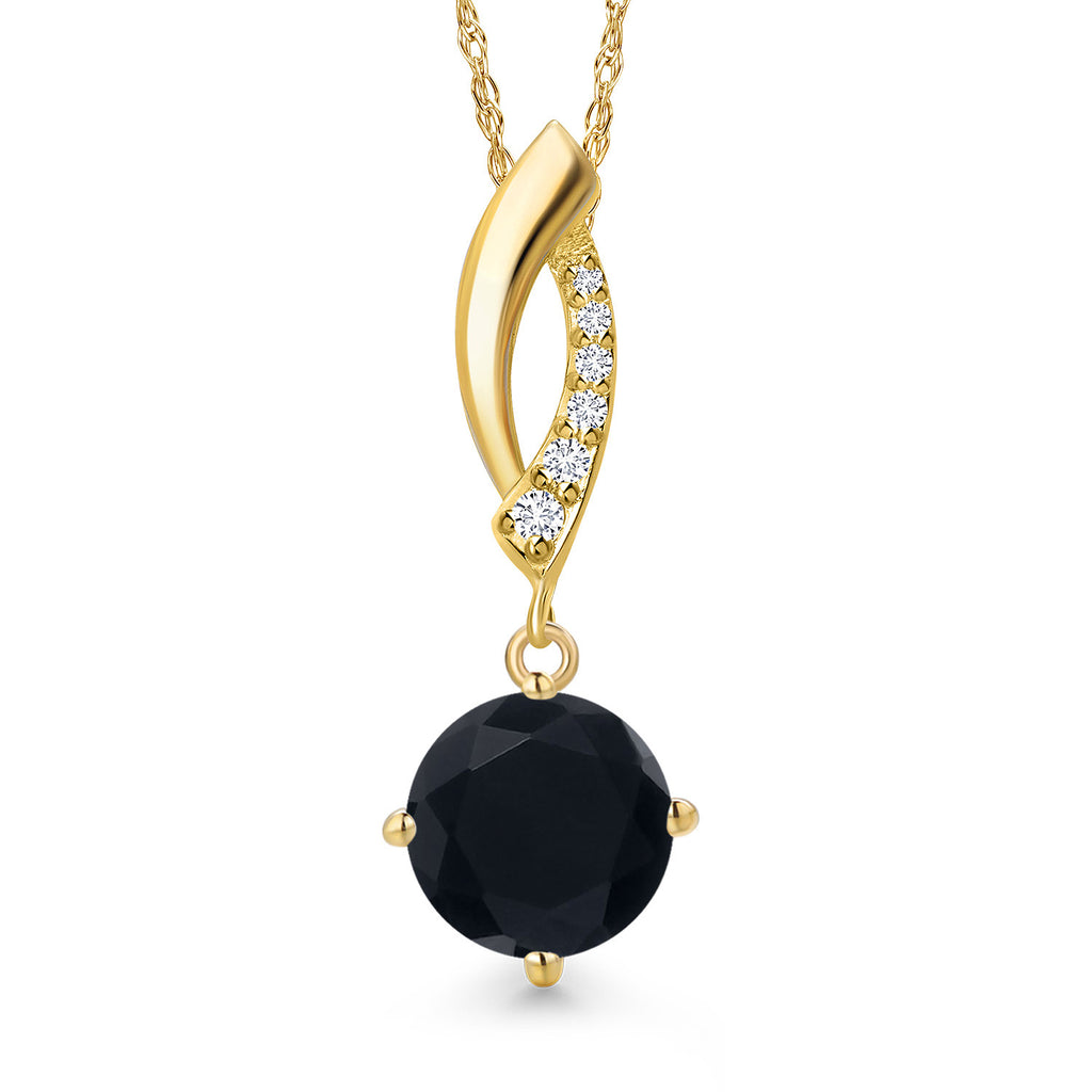 Onyx - December_Pendant in 14K Yellow Gold