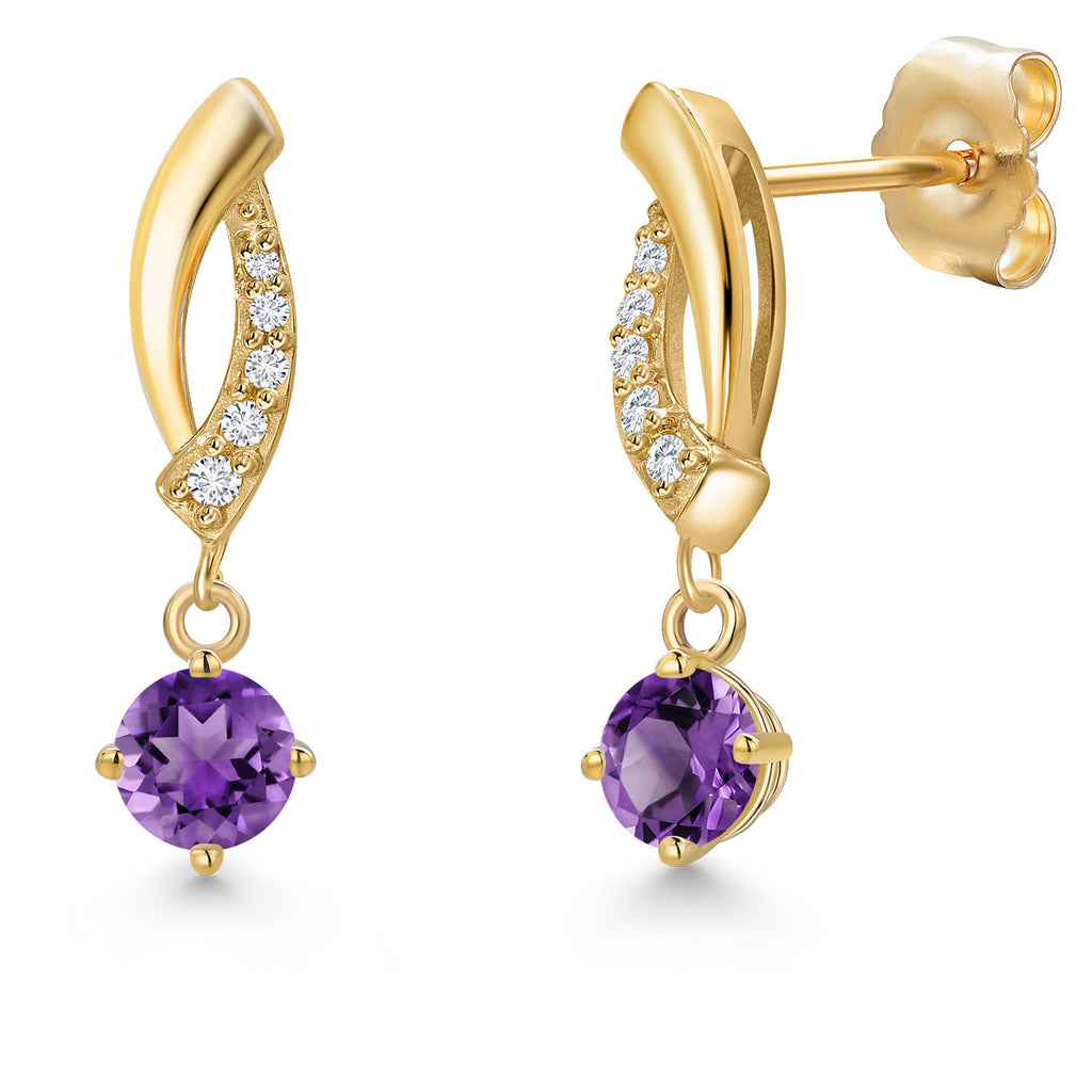 Amethyst - February_Earrings in 14K Yellow Gold