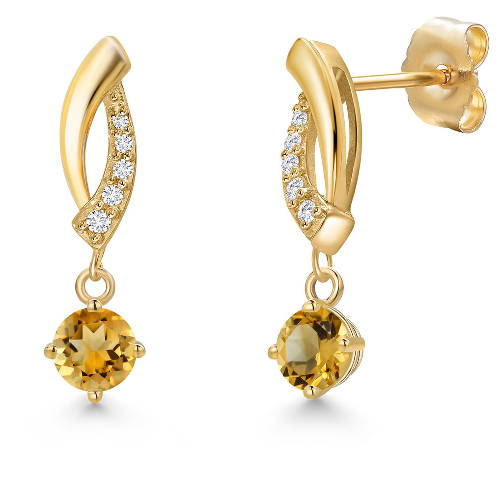 Citrine - November_Earrings in 14K Yellow Gold