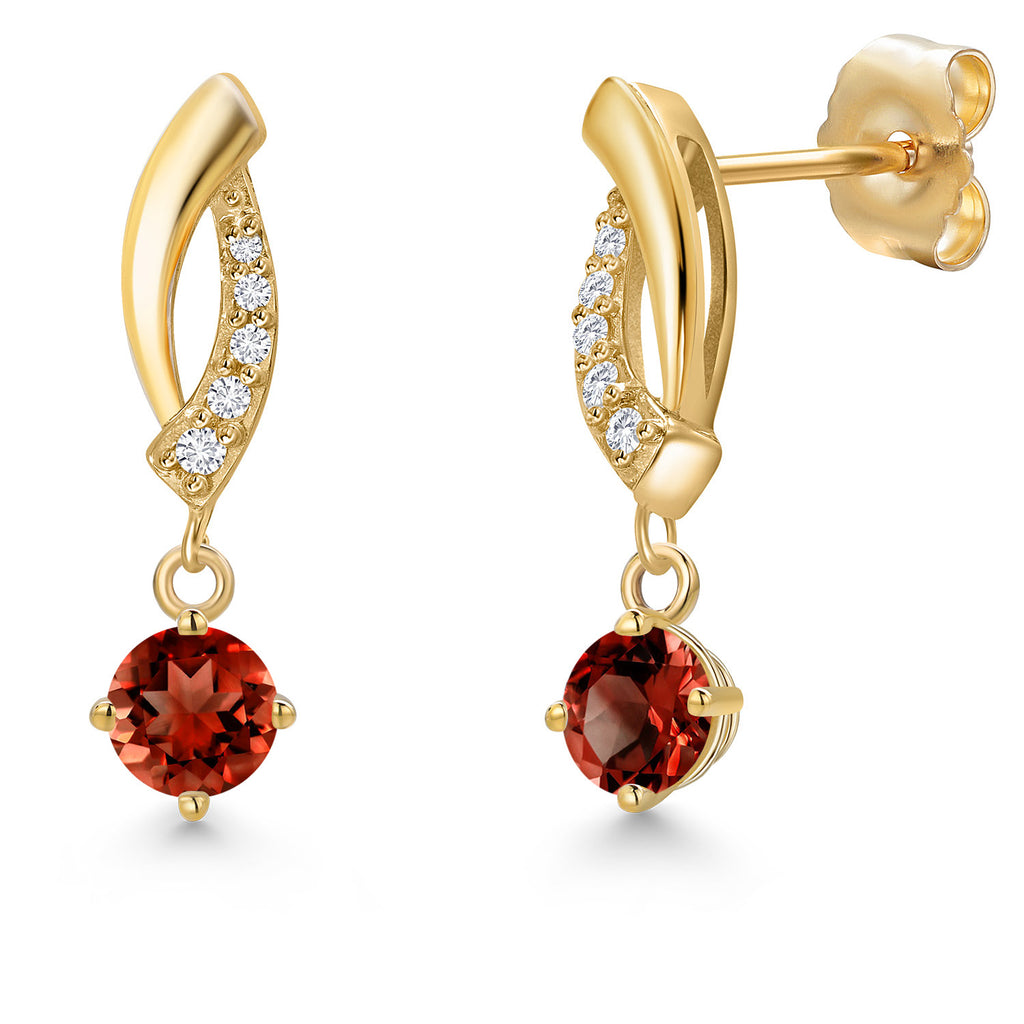 Garnet - January_Earrings in 14K Yellow Gold